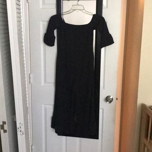 Shein Black Off Shoulder Frills Jumper.